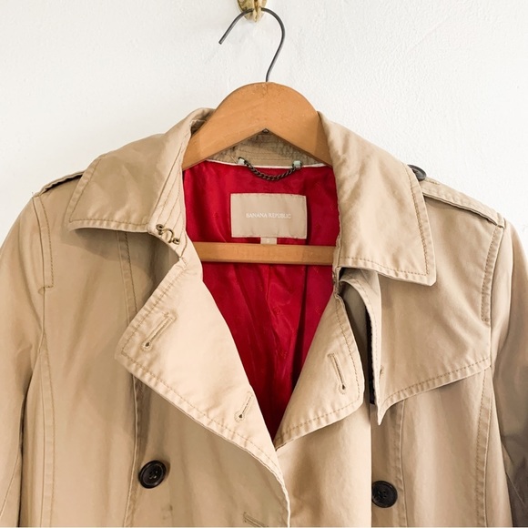 Banana Republic Women’s Flared Trench Coat Sz S - Picture 5 of 14
